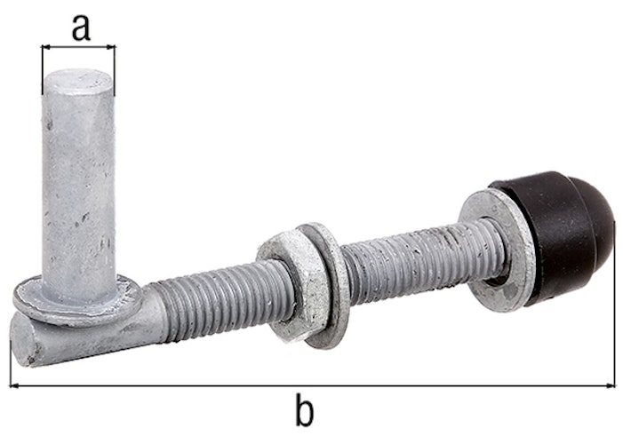Alberts® Kloben z.Durchschrauben,ein Paar,feuerverz.,Dornst.⌀13mm,Länge 120mm,Gew.M12 