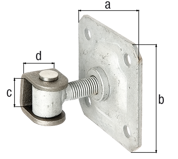 Alberts® Torband m.Platte,z.Aufschrauben,verstellb.um20mm,z.Anschweißen,Gew.M20 418403
