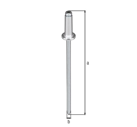 Alberts® Blindniet mit Krempe Alu Länge 10 mm