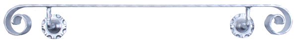 Alberts® Handlauf Schmiedeeisen feuerverzinkt Flacheisen 40x8 mm L 800 mm 2 Stützen 