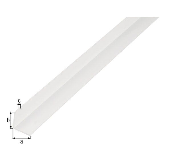 Alberts® Winkelprofil, gleichsch., PVC weiß, LxBxHxS 1000 x 7 x 7 x 1 mm 470579