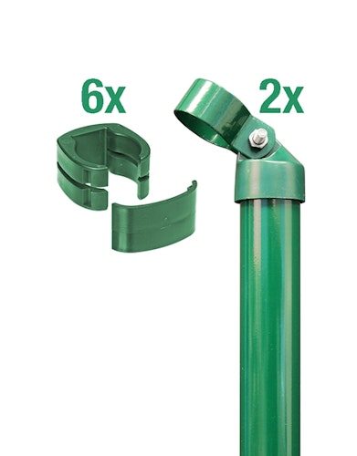 Alberts® Zauneck-Set f. Schweißgitter, anth.-met. kstb.,m.Einschlag-B.,f.Höhe 810 mm 602550