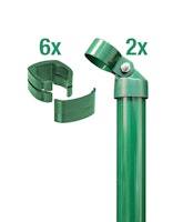 Alberts® Zauneck-Set f. Schweißgitter, grün kstb.,zE,f.Höhe 810 mm 602208