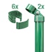 Alberts® Zauneck-Set f. Schweißgitter, grün kstb.,m.Einschlag-B.,f.Höhe 810 mm 602246Bild