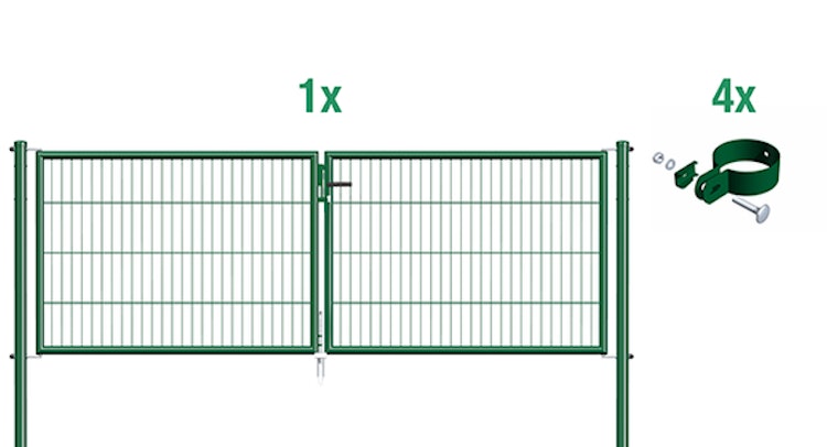 Alberts® Stabgitter-Doppeltorset Garden inkl. 4 Torschellen
