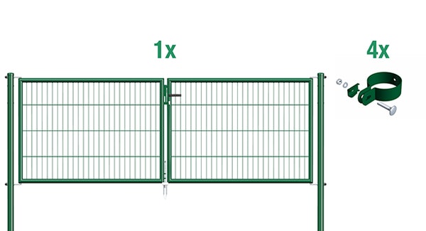 Alberts® Stabgitter-Doppeltorset Garden inkl. 4 Torschellen