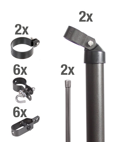 Alberts® Zaunanschl.-Set f. WG, grün kstb.,m.Einschlag-B.,f.Pfosten ⌀76 mm,f.Höhe 2000 mm 600891