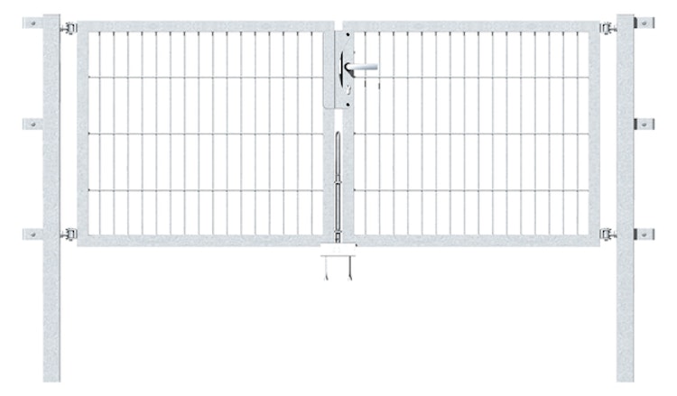 Alberts® Doppeltor Flexo,fvz.anthr.Kst.b.RAL 7016,lichte BxH3500x2000,PF80x80/2700mm 648671