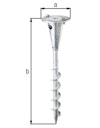 Vorschaubild Alberts® Einschraub-Bodenhülse m.Platte f. unterschiedl.Halterungen, fvz, Länge 400 mm 657222