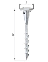 Alberts® Einschraub-Bodenhülse m.Platte f. unterschiedl.Halterungen, fvz, Länge 400 mm 657222