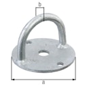 Vorschaubild Alberts® Befestigungsbügel, feuerverzinkt, zum Aufschrauben, Aufschraubplatte ⌀100 mm 657239