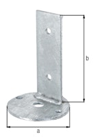 Alberts® Befestigungswinkel, feuerverzinkt, zum Aufschrauben, Aufschraubplatte: ⌀100 mm 657260