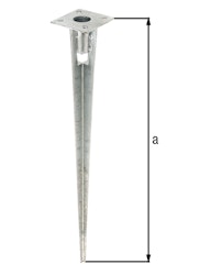 Alberts® Einschlag-Bodenhülse f.Stahlrohr-Zaunpf.,feuerverz.,Länge750mm,für Pfosten⌀38mm 658670