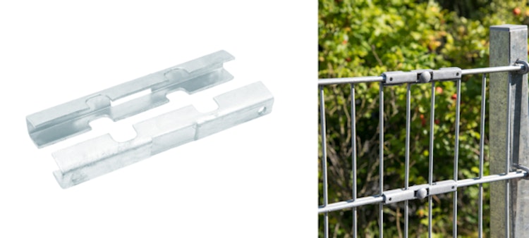 Alberts® Mattenverbinder für Doppelstab-Gittermatten,feuerv.,f.PF ⌀48mm m.Bohrung 673239