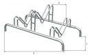 Vorschaubild Alberts® Mehrfach-Fahrradständer freist.,fvz, Einstellplätze 3, LxT 1000x515 mm 692636