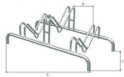 Alberts® Mehrfach-Fahrradständer freist.,fvz, Einstellplätze 5, LxT 1450x515 mm 692650