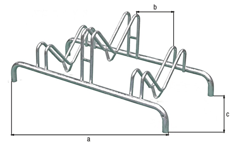 Alberts® Mehrfach-Fahrradständer freist.,fvz, Einstellplätze 3, LxT 1000x515 mm 692636