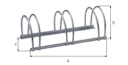 Vorschaubild Alberts® Mehrfach-Fahrradständer freist., fvz, Einstellplätze 3, LxT 700x300 mm 698287