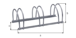 Alberts® Mehrfach-Fahrradständer freist., fvz, Einstellplätze 4, LxT 1000x300 mm 698294