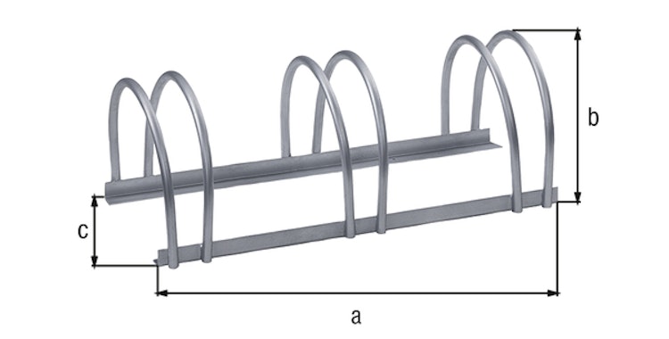 Alberts® Mehrfach-Fahrradständer freist., fvz, Einstellplätze 3, LxT 700x300 mm 698287