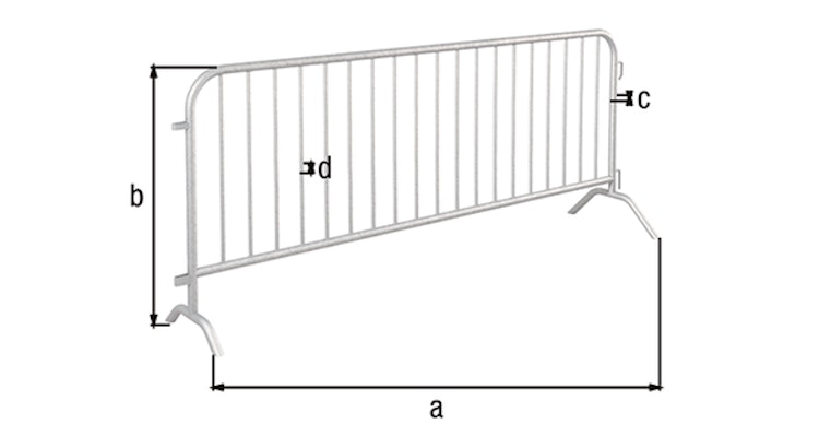 Alberts® Absperrgitter Security fvz.,transportabel,Breite 2500 mm,Höhe über Boden 1100 mm 770204