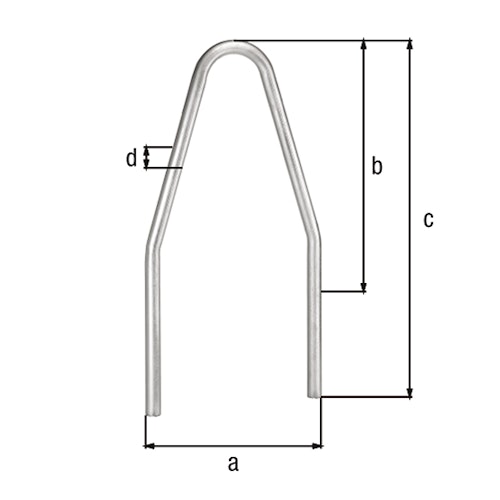Alberts® Schutzbügel Safety fvz.,z.Einb.,BxH 800x1000 mm,Bügelh.1500 mm,Rahmen⌀60 mm 772338
