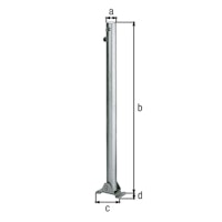 Alberts® Absperrpf.Klappy umlegb.,Dreik.,vz.,weiß,2 rote Ringe,z.Aufschr.,Pf.⌀60 mm 780692