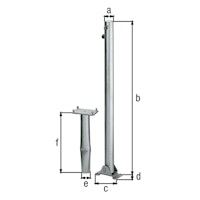 Alberts® Absperrpf.Klappy-Bo umlegb.,PZ,fvz,weiß,2 rote Ringe,z.Einb.,Pf.⌀60 mm 780876