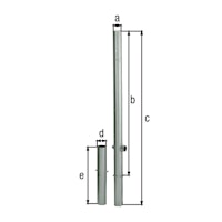 Alberts® Absperrpf.Passau herausnb.Pz.f,vz.,weiß,mit zwei roten Ringen,z.Einb.,Pf.⌀60 mm 786212