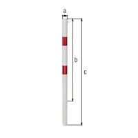 Alberts® Absperrpf. Standard SK fvz.,weiß,2 rote Ringe,2 Ösen, z.Einb., Pf.⌀76 mm 782788