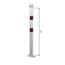 Alberts® Absperrpf. Standard SK fvz.,weiß,2 rote Ringe,1 Öse, Aufschr.,Pf. 70x70 mm 783228