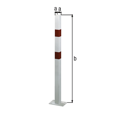 Alberts® Absperrpf. Standard SK fvz.,weiß,2 rote Ringe,1 Öse, Aufschr.,Pf. 70x70 mm 783228