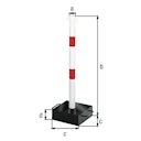 Vorschaubild Alberts® Absperrketteständer Outside weiß,2 rote Ringe,transportabel Pf.⌀60 mm 783242