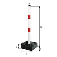Alberts® Absperrketteständer Outside weiß,2 rote Ringe,transportabel Pf.⌀60 mm 783242