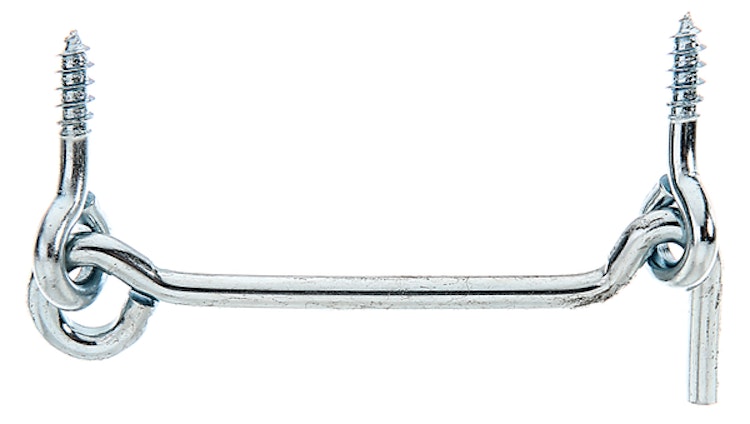 Alberts® Sturmhaken mit Öse blau verzinkt z.Einschrauben Länge 76 mm Haken ⌀4 mm 