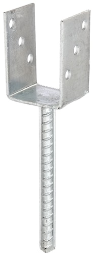 Alberts® U-Pfostenträger 104x60x4mm Betonanker Riffelstahl für verschiedene Pfostenstärken