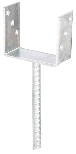 Alberts® U-Pfostenträger 104x60x4mm Betonanker Riffelstahl für verschiedene Pfostenstärken