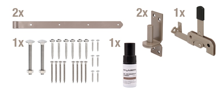 Alberts® Beschlagsortiment für Einzeltore DURAVIS® perlbeige