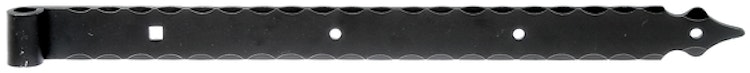 Alberts® Ladenband m.Zierspitze 600x45mm ⌀16mm randgehämmert schwarz