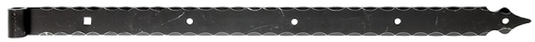 Alberts® Ladenband  820x45mm ⌀16mm m.Zierspitze randgehämmert schwarz
