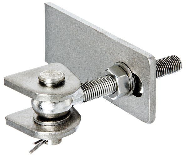 Alberts® Torband für 180° Öffnung,lang,VA,z.Anschweißen,Gew.M16