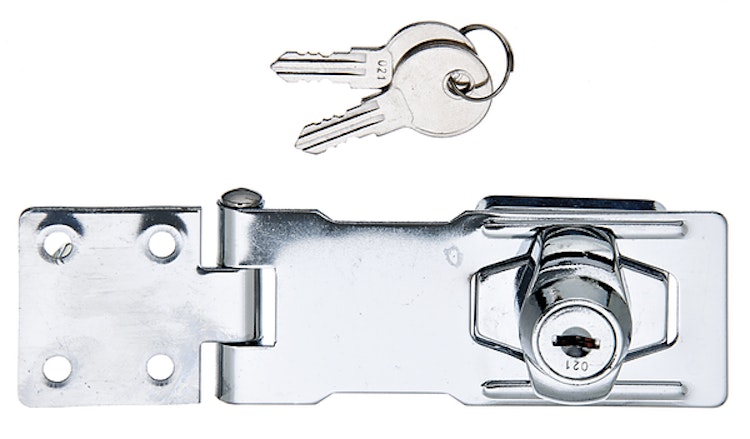Alberts® Sicherheits-Überfalle,abschließbar,chromatiert,LxB Überf.:100x41,5,L Platte:40mm 