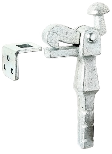 Alberts® Torfeststeller f.d.Befest.i.Boden,Grauguss,galv.blau verz.z.Einbetonieren,H168mm 