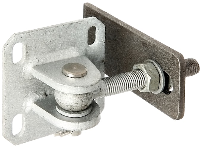 Alberts® Torband m.Platte,z.Aufschrauben,in drei Ebenen verstellb.,z.Anschweißen,Gew.M16
