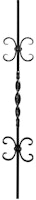 Alberts® Zierstab,2015,Stahl roh Länge 900 mm Vierkantstab 12x12 mm Ornament,Schnörkel 