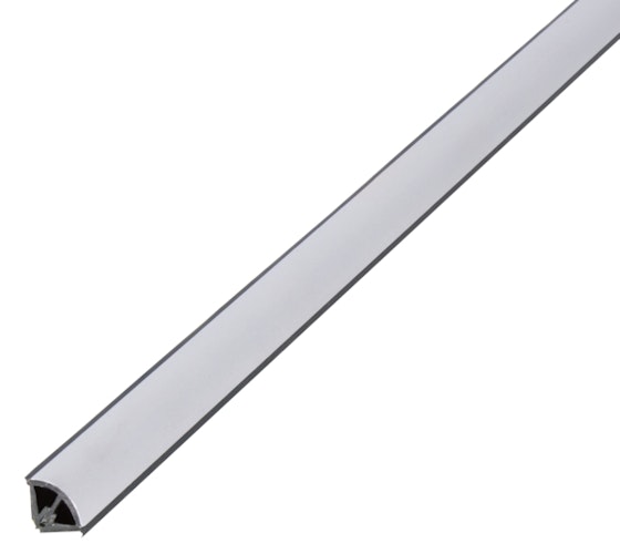 Alberts® Abschlussleiste,sk.2-tlg.m.Gummilippe,PVC m.ALU-Einl,silber,LxBxH 2600x15x15mm 433727