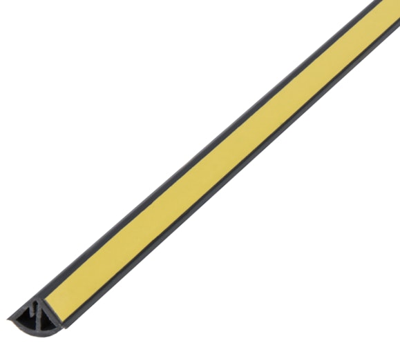 Alberts® Abschlussleiste,sk.2-tlg.m.Gummilippe,PVC m.ALU-Einl,VA-geb.,LxBxH 2600x15x15mm 433734