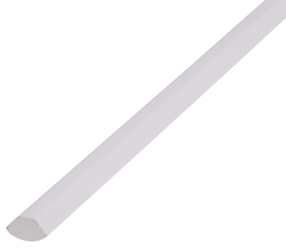 Alberts® Viertelkreisprofil, PVC geschäumt, weiß, LxBxH 2600x15x15 mm 433949