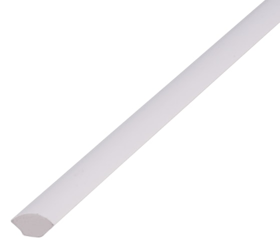 Alberts® Viertelkreisprofil, PVC geschäumt, weiß, LxBxH 2600x15x15 mm 433949