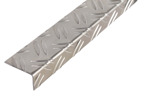 Alberts® Winkelprofil, Riffel-Prägung, ungleichsch.,Alu blank,LxBxH 2000 x 53,6 x 29,5 mm 468941